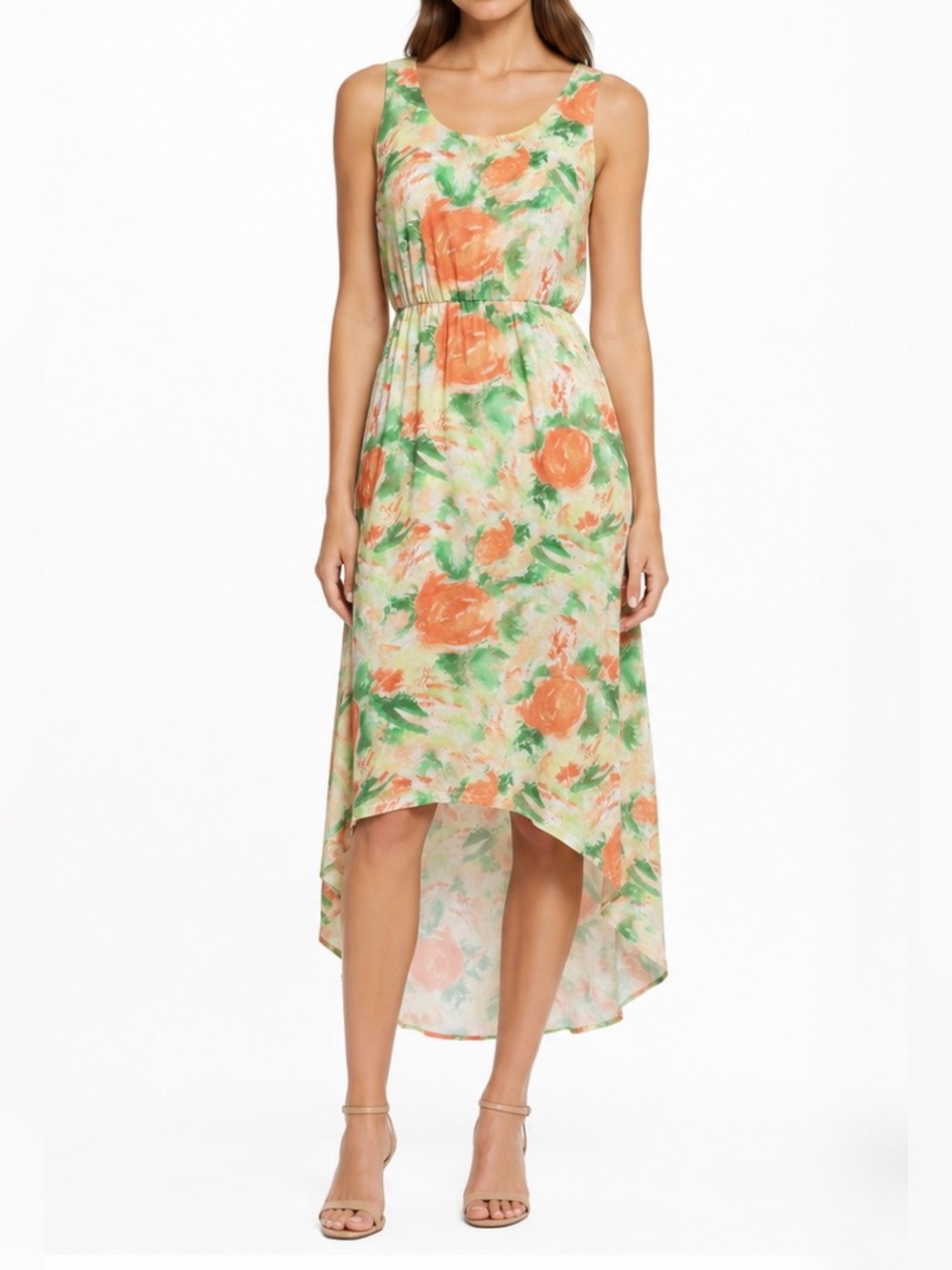 Alice + Olivia Kelty Abstract Floral High Low Tank Dress Size 0